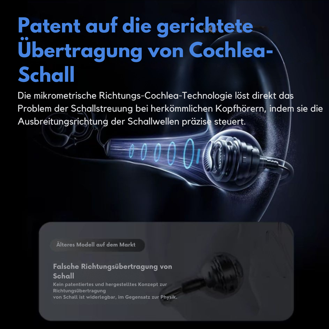 PAXA – Dual-Mode-Ohrhörer, 2 Paar in 1, gleichzeitig verwendbar!