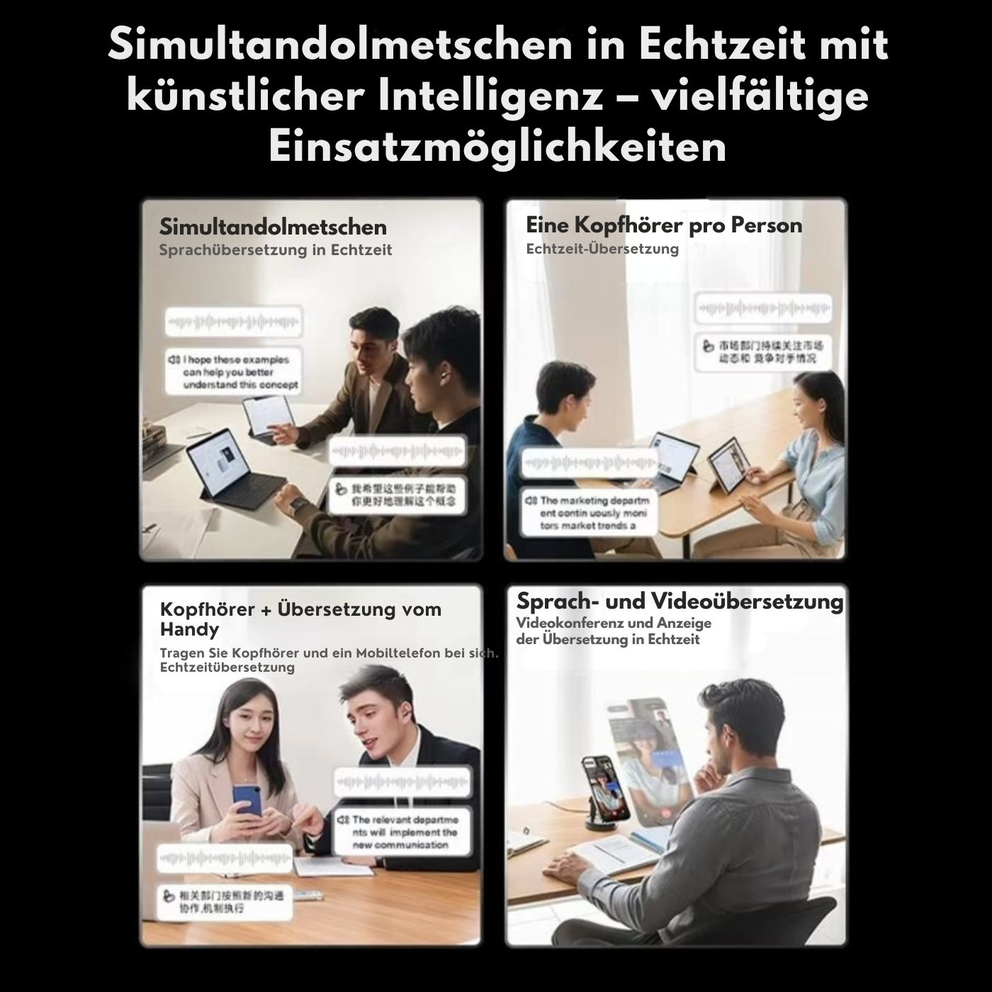 PAXA – Dual-Mode-Ohrhörer, 2 Paar in 1, gleichzeitig verwendbar!