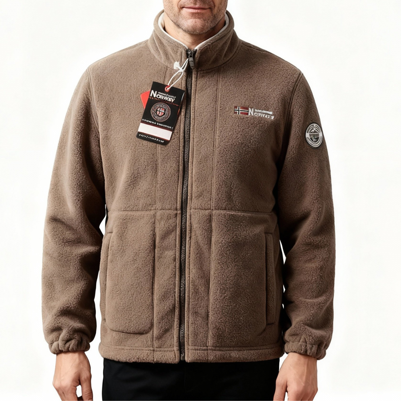 Doppellagige Fleecejacke mit Kapuze