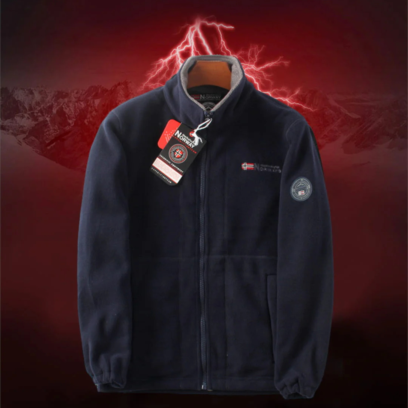 Doppellagige Fleecejacke mit Kapuze