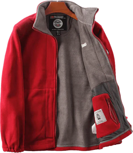 Doppellagige Fleecejacke mit Kapuze